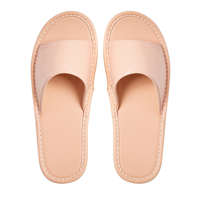 Summer Home PU Leather Sandals and Slippers Home Couple Indoor Floor Non-Slip Linen Leather Slippers for Women Home Wholesale