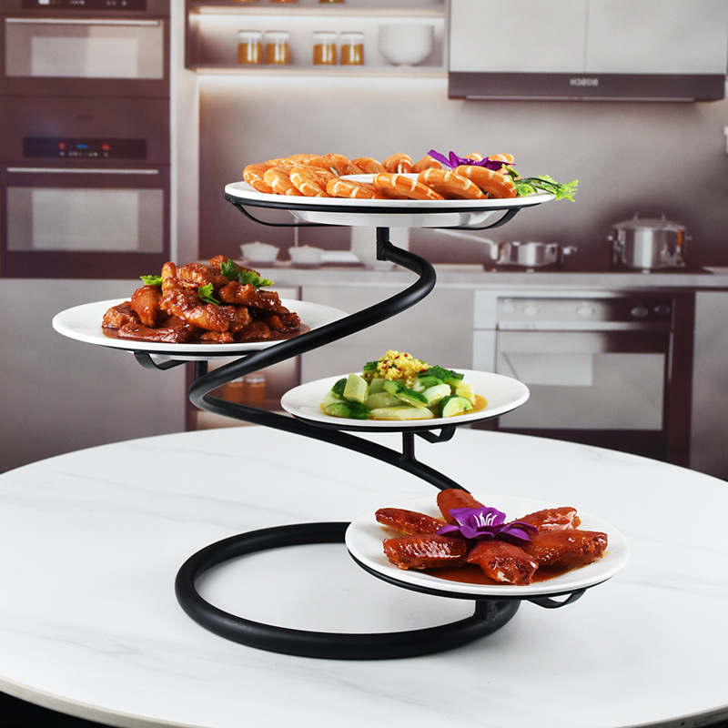Cold Plate Rack Hotel Dining Table Food Plate Rack Food Shelf Cold Food Plate Artifact Food Preparation Rack Food Matching Rack Turntable Food Rack