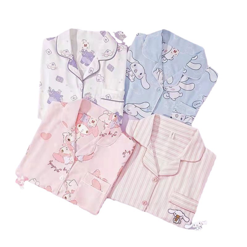 Summer New Yugui Dog Pajamas Women's Cardigan Cute Korean Short Sleeve Shorts Cartoon Home Clothes Set Wholesale