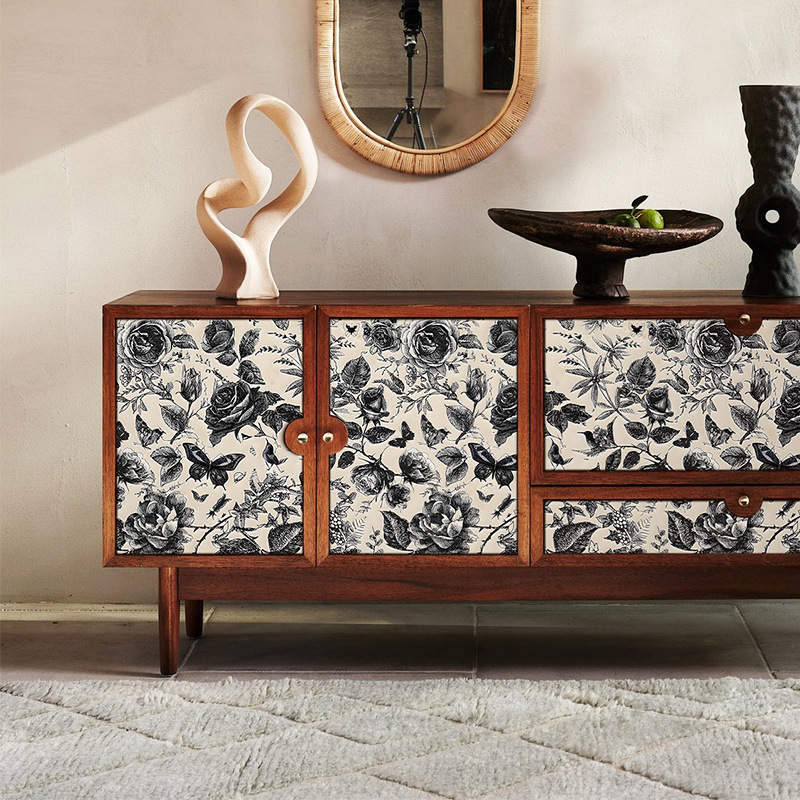 Наклейки для шкафа с розами, самоклеящиеся, ремонт, высококачественные наклейки для скрытия недостатков, водостойкие