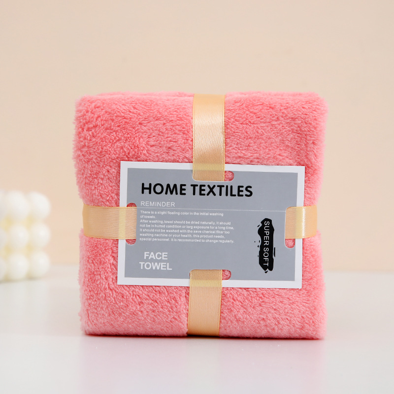 Wholesale coral fleece square tie card absorbent towel hand gift. Wedding wedding shop return gift. Company celebration creative gift