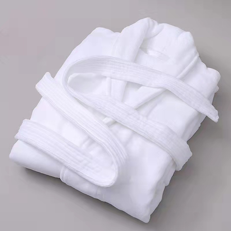 Five-Star Hotel Bathrobe Couple Pure Cotton Type a Nightgown Towel Material Beauty Salon Pure Cotton Bathrobe Customized for Women