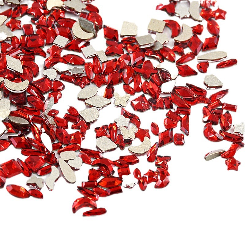 Mixed Batch K9 Glass Flash Mini Special-Shaped Flats Bottom Diamond Small White Heart Nail Art Diamond DIY Nail Art Diamond Ornaments