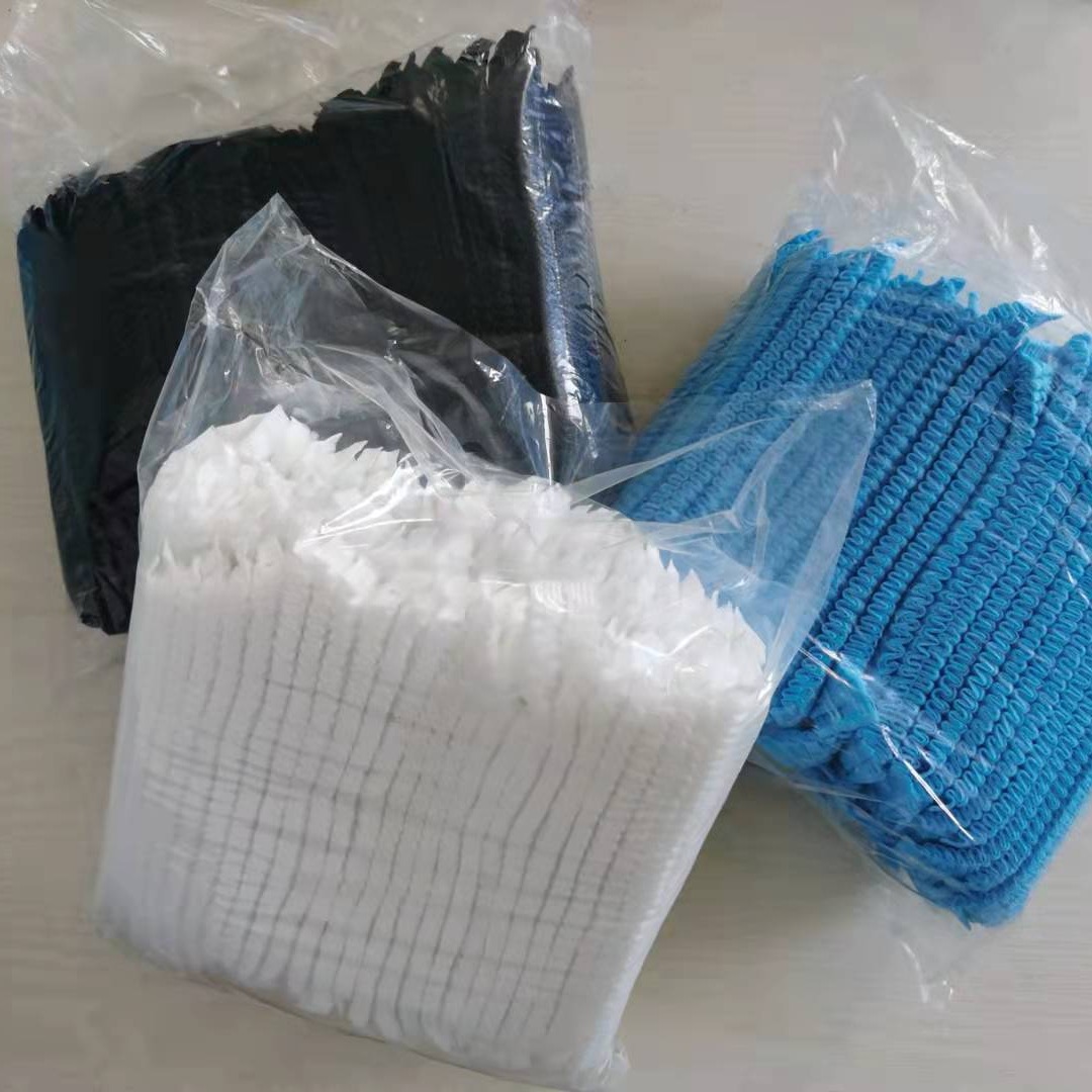 Disposable Strip Hat Thickeneded Non-Woven Dustproof Hat 16g Hair Net Hood Kitchen Catering Food Workshop