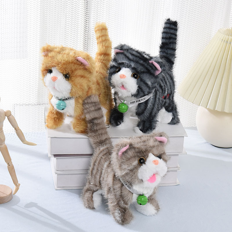 Cross-Border Electric Plush Cat Can Walk, Learn to Speak and Sing, Simulated Leash Kitten Electronic Pet Children's Toy