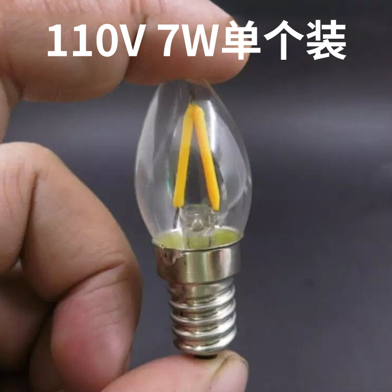 Flea lamp accessories color box packaging C7 bulb E 12 110 V220V7W ordinary lighting incandescent lamp