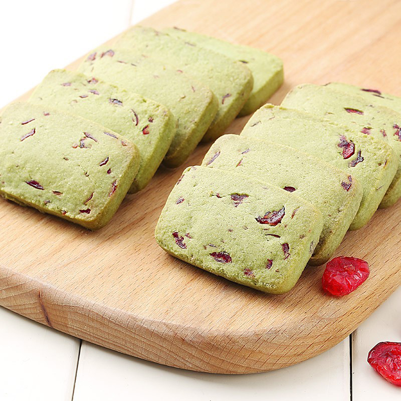 Baicaowei Cranberry Cookies 100g Original/Matcha Flavor Box Pack 40 Wholesale Snacks Small Treats Dropshipping