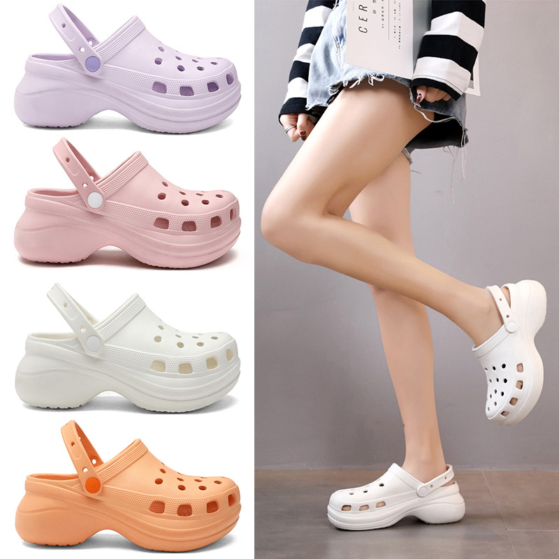 Cross-border wrapped cloud hole shoes women's thick-soled poop feeling outdoor wear fashion seaside beach drifting sandals all-matching