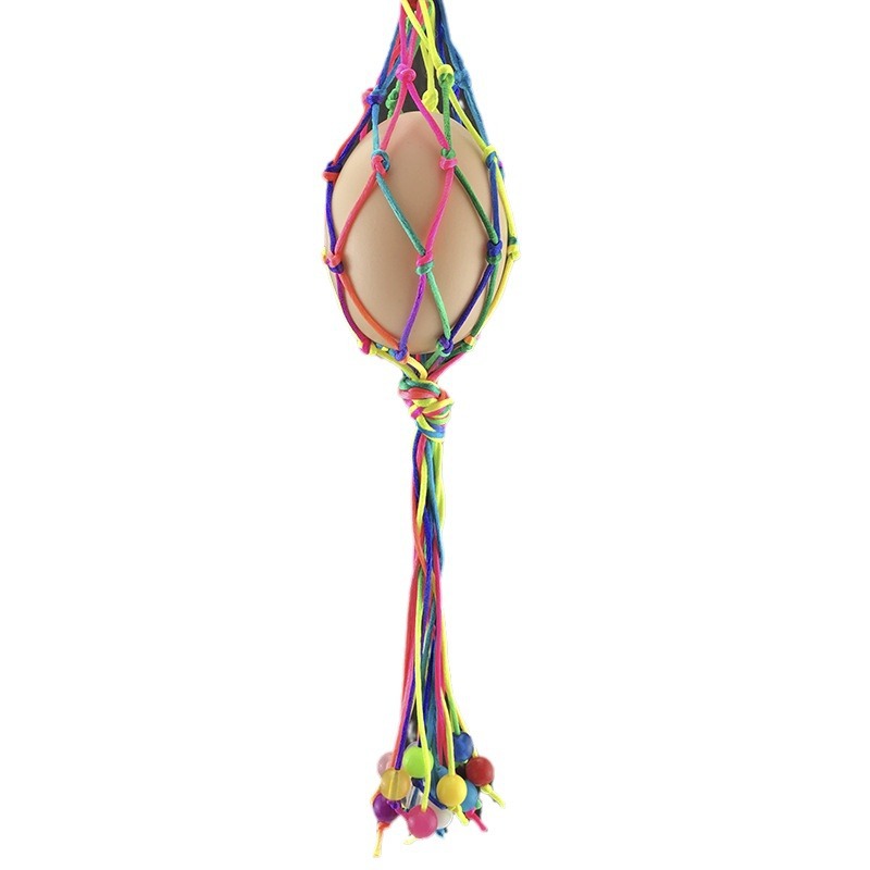 Lixia Kindergarten Children's Egg Bag Dragon Boat Festival Colorful Egg Duck Egg Neck Hanging Egg Mesh Bag Hand-woven Material Bag