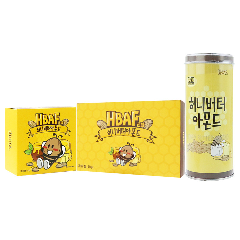 South Korea Imported Bafeng Honey Butter Almond Almond Box 40g Shell-Free Nut Snacks Imported Snacks