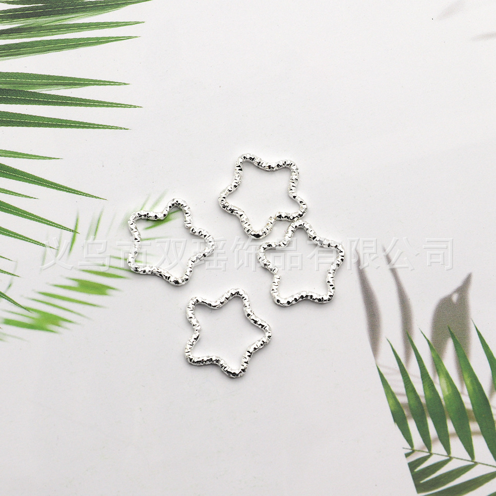 DIY jewelry embossed open ring key chain wreath five-pointed star love color accessories connecting ring paint