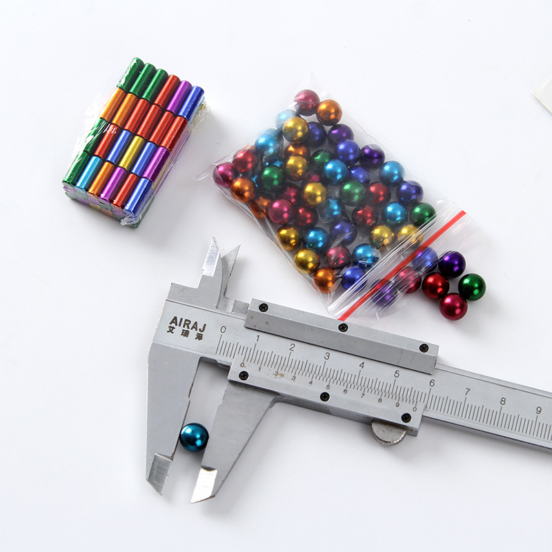 Colorful Bucky Ball Magnetic Sticks 36 Pieces 72 Pieces Magnetic Rods Steel Balls Silver Neodymium Iron Boron Magnetic Ball Toy Magnetic Educational Toy