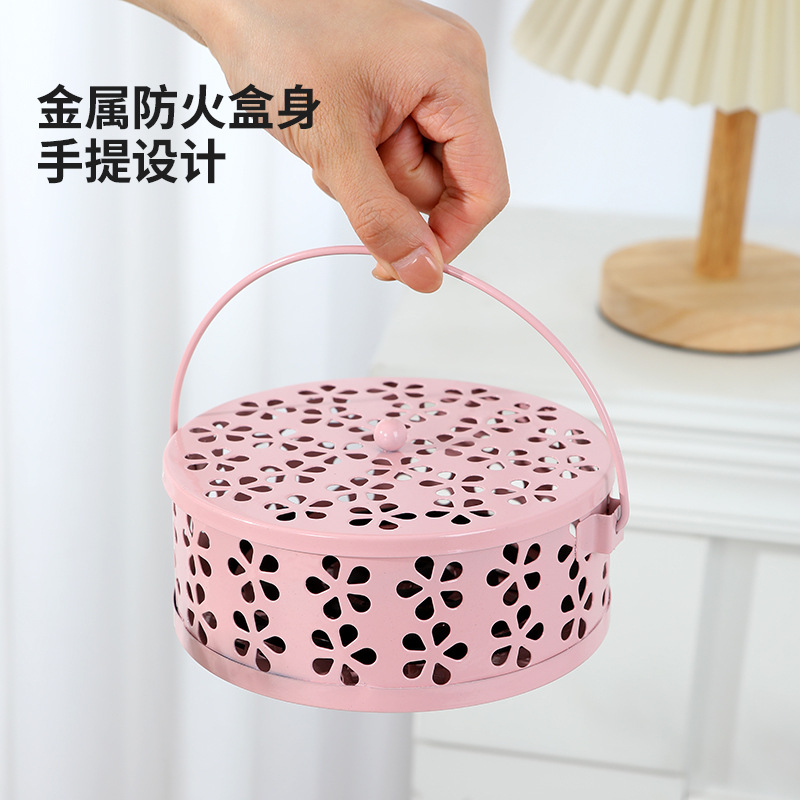 ♡Creative Mosquito Incense Box Thick Mosquito Incense Box with Lid Fireproof Household Mosquito Incense Tray Outdoor Fireproof Mosquito Incense Tray