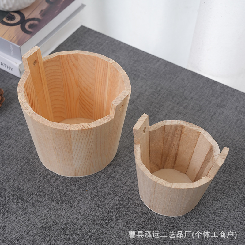 Binaural Wooden Barrel Children's Wooden Beach Barrel Sachlet Pine Barrel Spice Round Solid Wood Sundries Storage Wooden Barrel