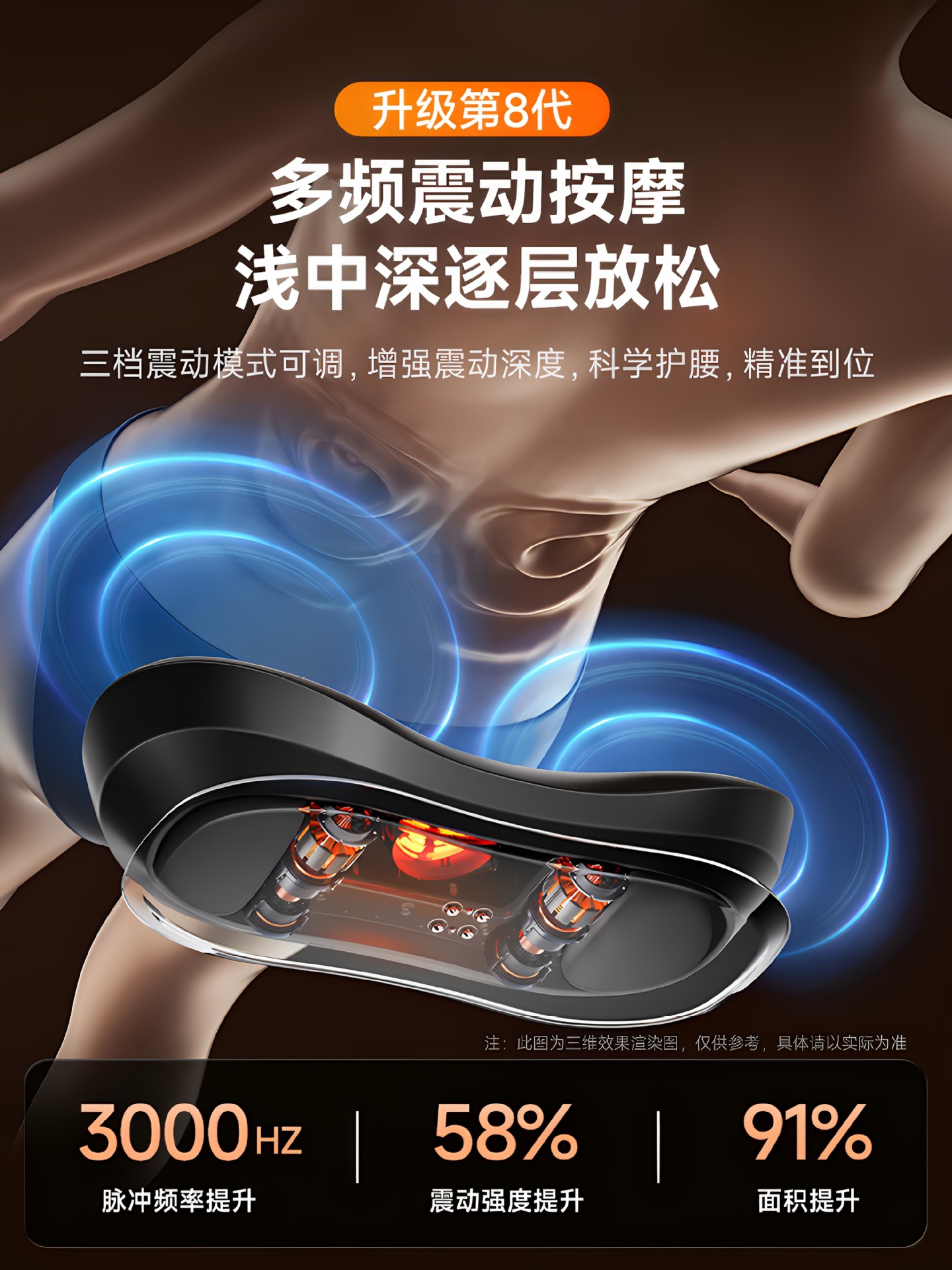 The Waist Massager Relieves Waist Pain. the Fully Automatic Kneading Lumbar Spine Instrument Soothes the Waist and Uses Pulse Physiotherapy