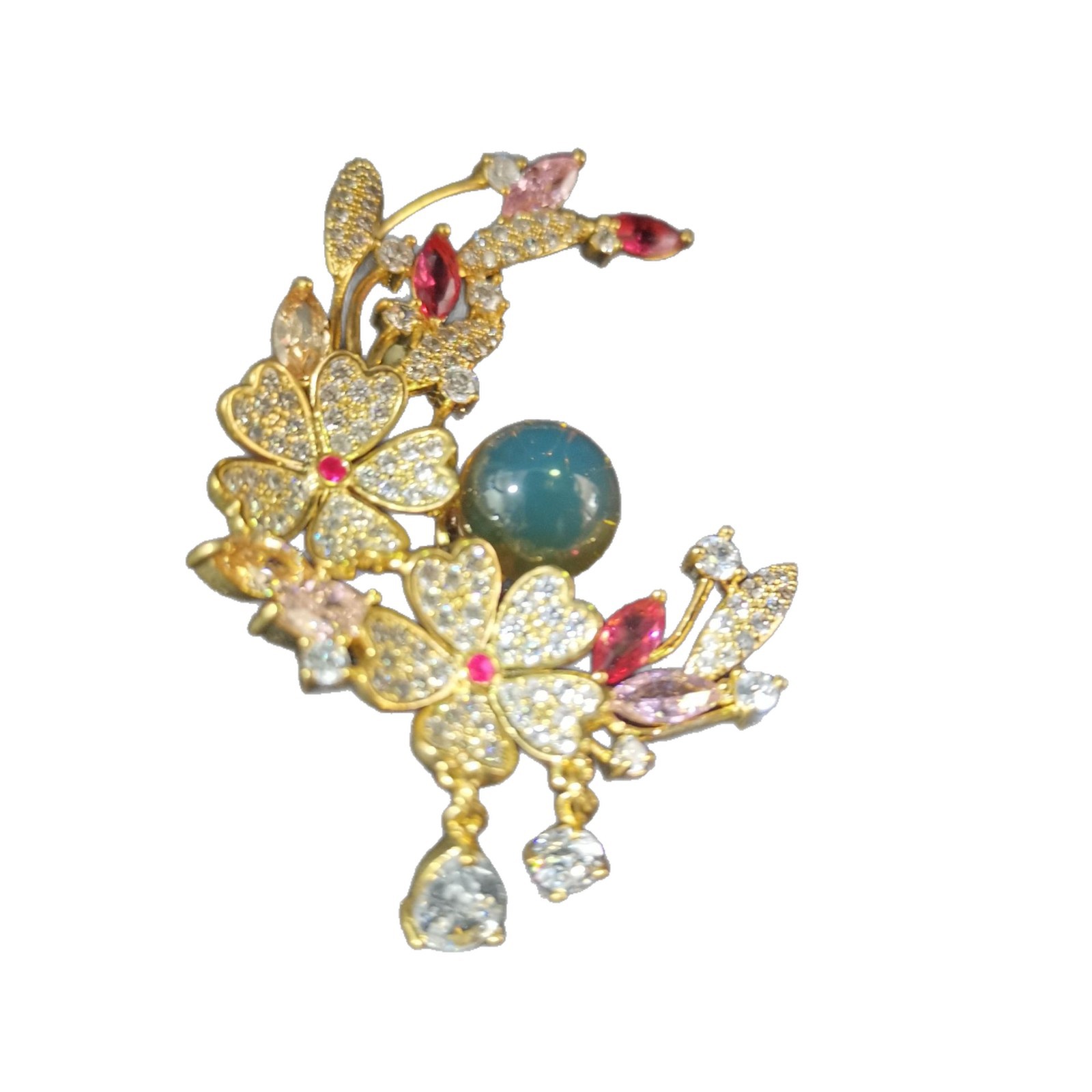 5A Water-Purified Blue Amber Brooch, Natural Amber Brooch Jewelry, Women's Jewelry Accessories