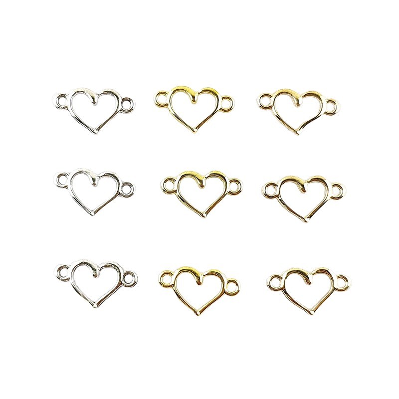 Amazon Hot Sale Double Hanging Hollow Love DIY Handmade Semi-finished Necklace Hand Rope Connecting Jewelry Gold Accessories