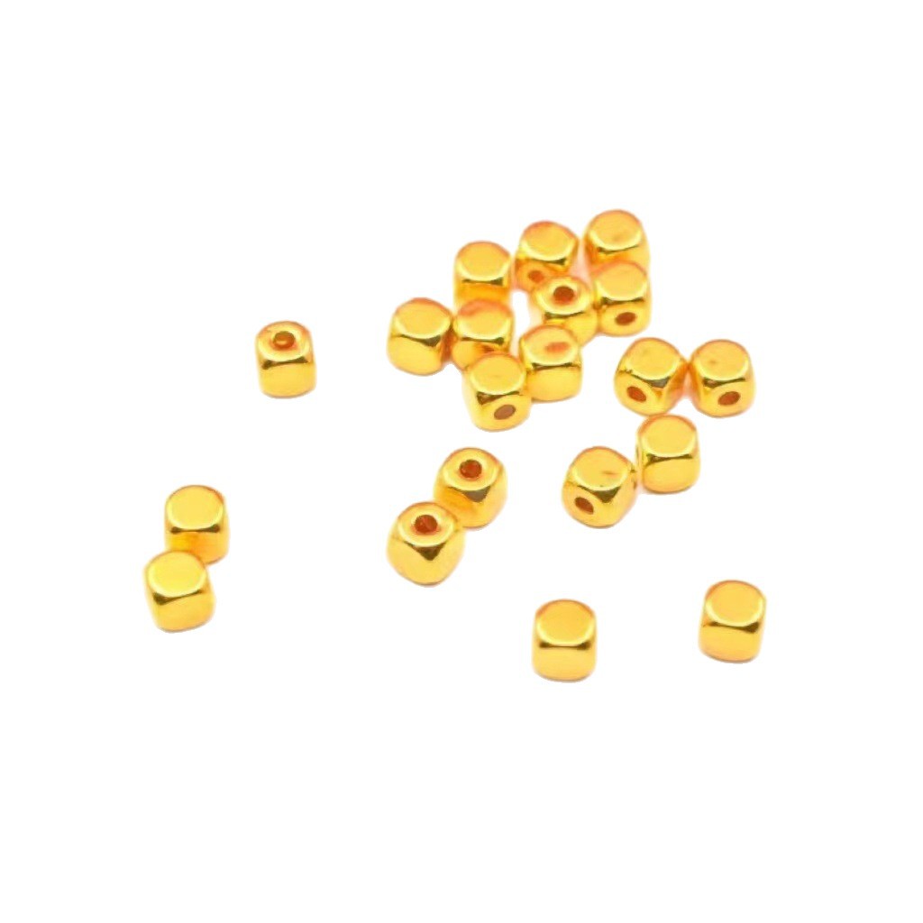 Pure Gold 0.1g 999 Sugar Cube Transfer Beads Separated Beads Square Loose Beads Gold Beans Passepartout DIY Bracelet Gold Gold