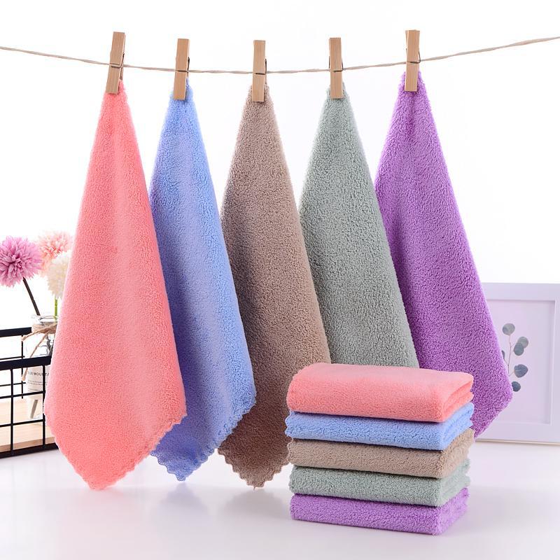 Manufacturer Wholesale Coral Velvet Square Towel Children's Face Wash Towel Kindergarten Hand Towel Makeup Remover Rag Can Be Vacuumed