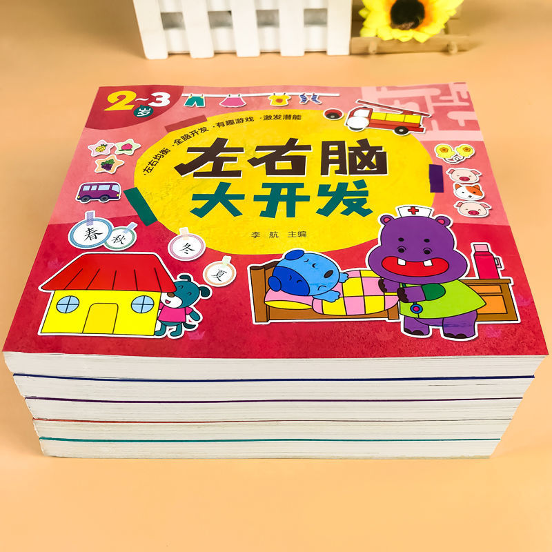 2-7 Year Old Baby Whole-Brain Thinking Game Training Left and Right Brain Intelligence Development 1001 Examples of Children's Brain Puzzles