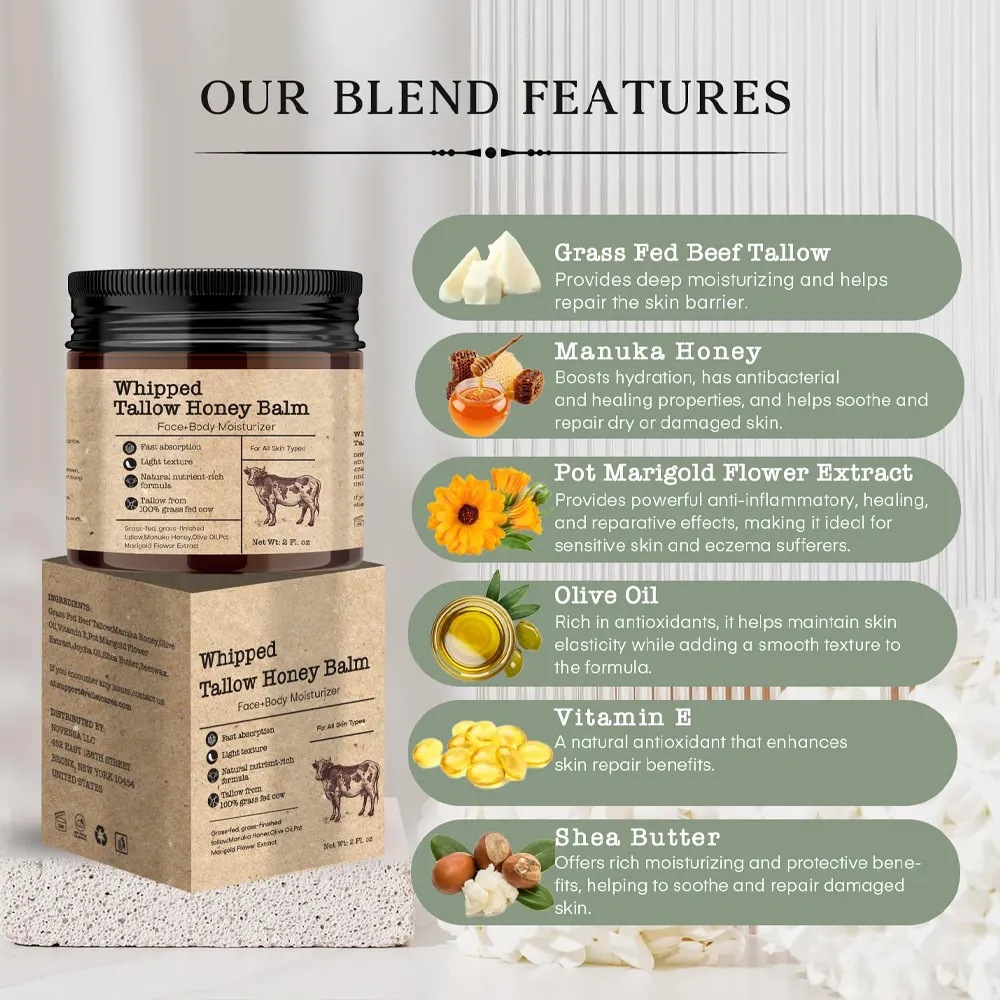 Kindergarten Amazon Cross-Border Specializes in Processing Whipped Tallow Honey Balm