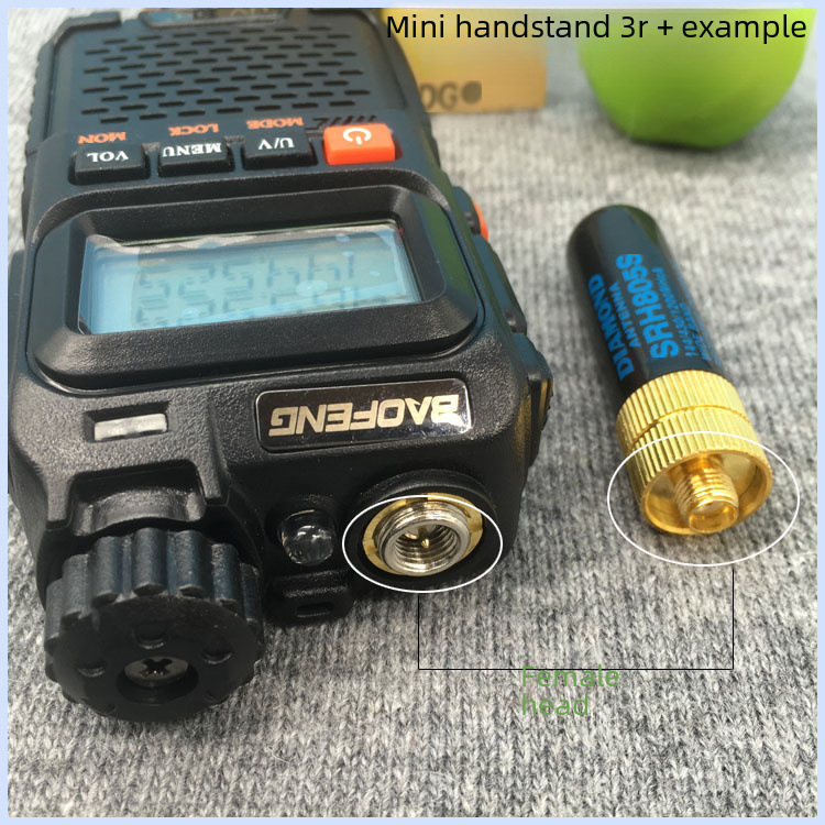 Diamondsrh805S Antenna Handheld Radio with Female Connector 4.5cm Uv Dual-Band Small Anti-Interference Portable Walkie-Talkie