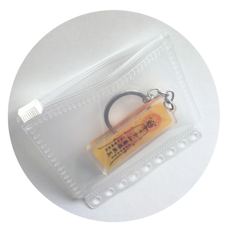 Mini Zipper Bag Storage Card Bag Loose-Leaf Pp Waterproof Bag A7 Notebook Zipper Bag Japanese Style Handbook Card Bag