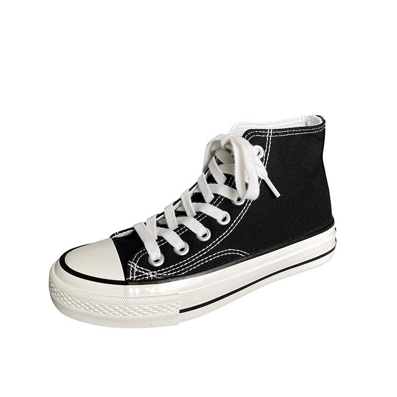 1970s High-top Canvas Shoes Women's ulzzang Retro Hong Kong Style All-match Korean-style ins Fashionable Shoes for Students