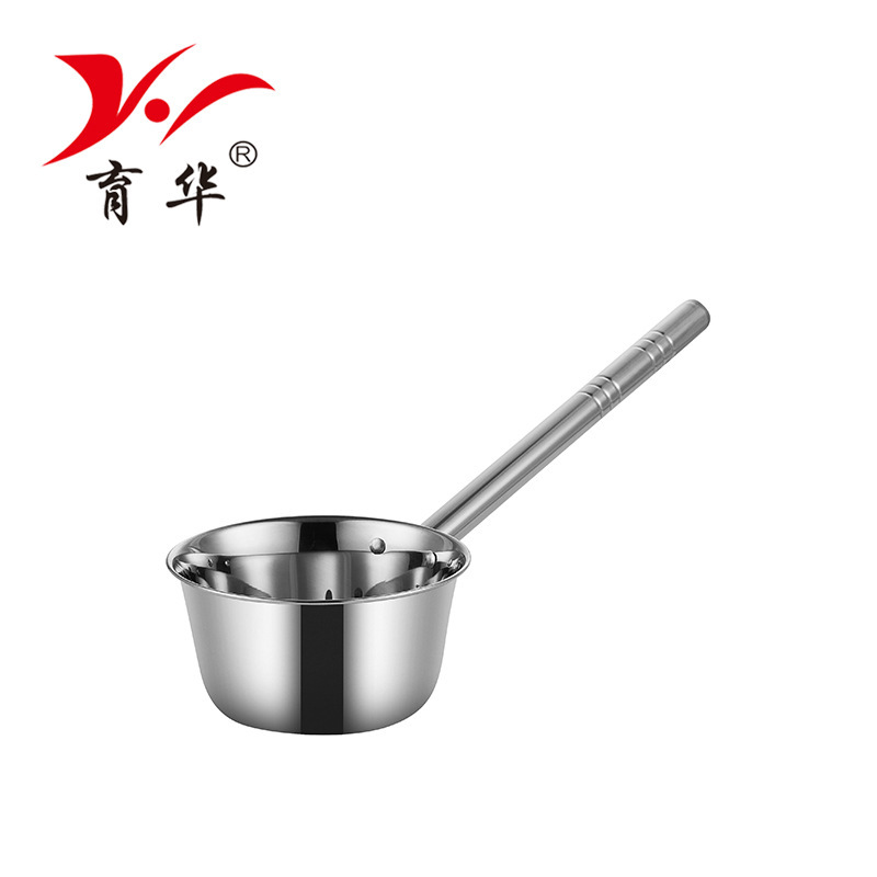 Stainless steel water scoop wholesale school dining hall long handle large soup spoon commercial stall color water scoop with hook household water spoon