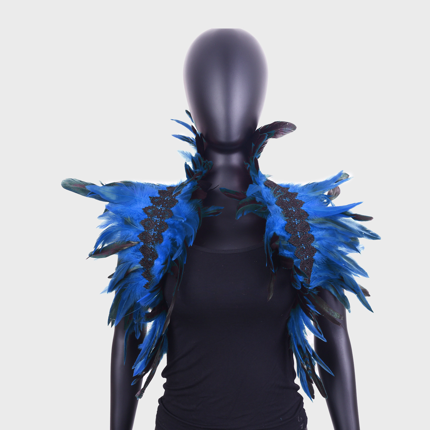 Amazon Hot Selling Lace Feather Versatile Shawl Masquerade Party Costume Accessories Cloak