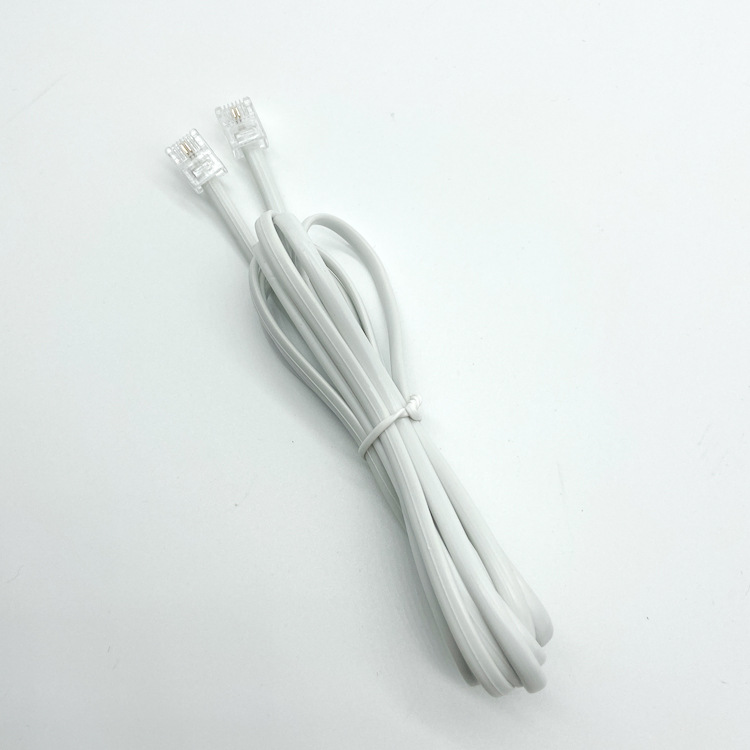 Manufacturer Produces Copper-clad Steel Extended Two-core Four-core PVC Telephone Jumper Telephone Line TPU Communication Connection Line in Stock