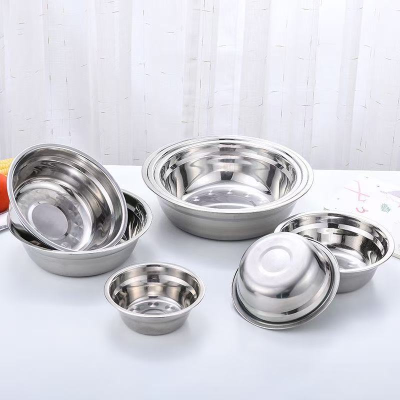 Нержавеющая стальная чаша для супа, утолщенная, для кухни, школьной столовой, маленькая, железная чаша, коммерческое использование