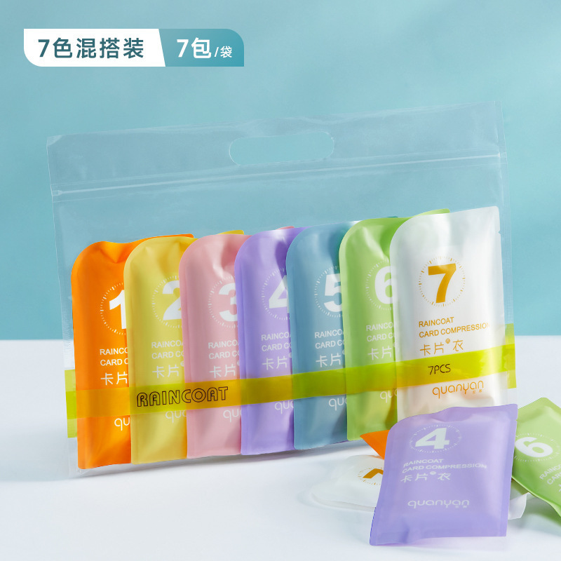 Portable Disposable Card Raincoat Colorful Long Adult Thickened Travel Waterproof Children's Poncho Batch