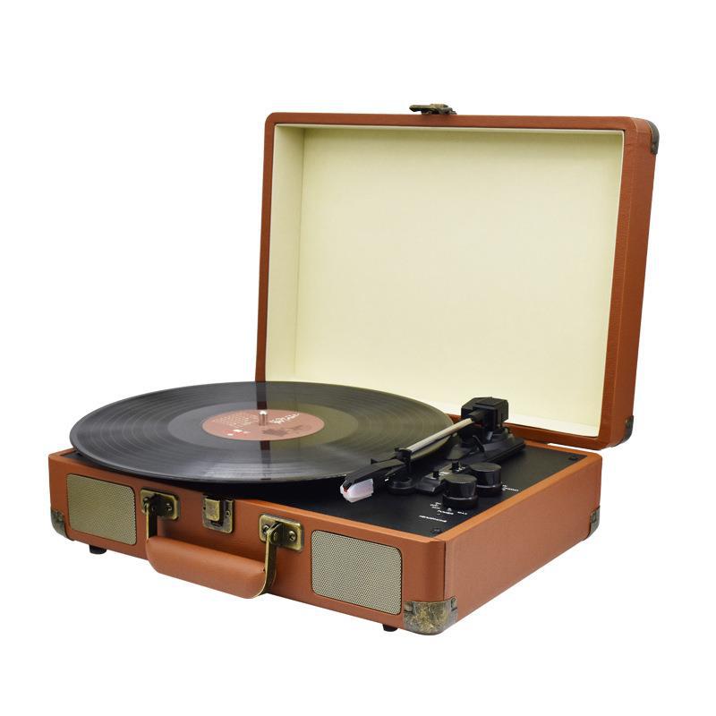 Black rubber record player record player record player suitcase machine black rubber record player gift cross-border e-commerce preferred manufacturers