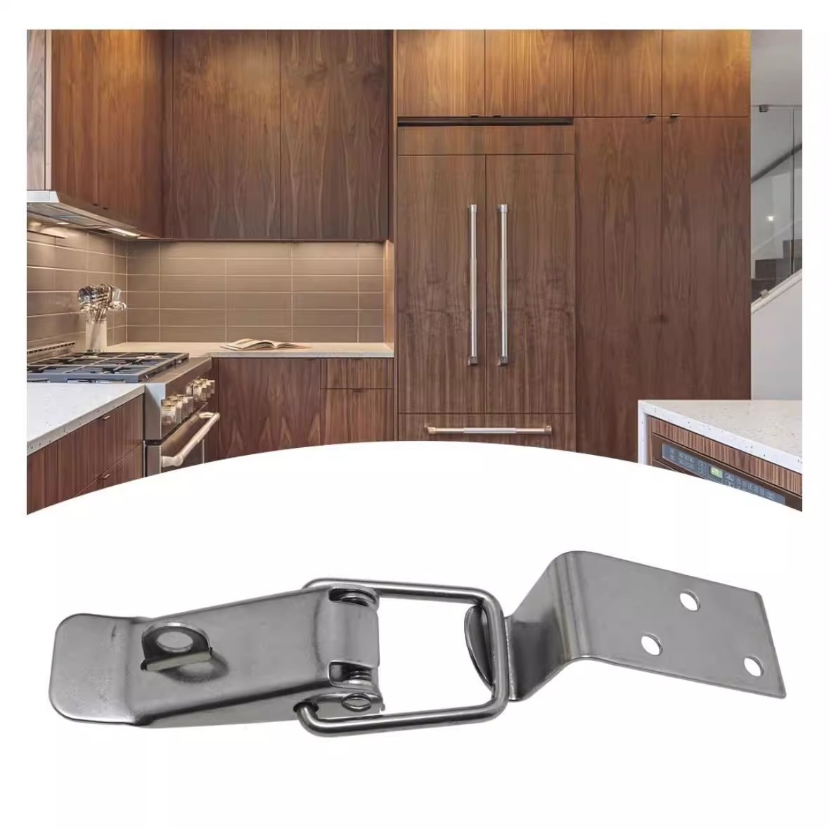304 Stainless Steel Hook 90-Degree Lock Toolbox Duckbill Latch Wooden Box Iron Box Latch Modern Simple Lock