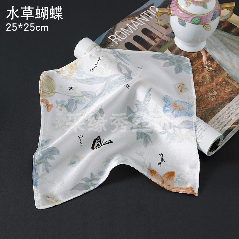 Silk Specialty New Product Mulberry Silk Beauty Skin Care Handkerchief Plain Crepe Satin Men's Flap Pocket Pants Handkerchief Silk Small Handkerchief for Women