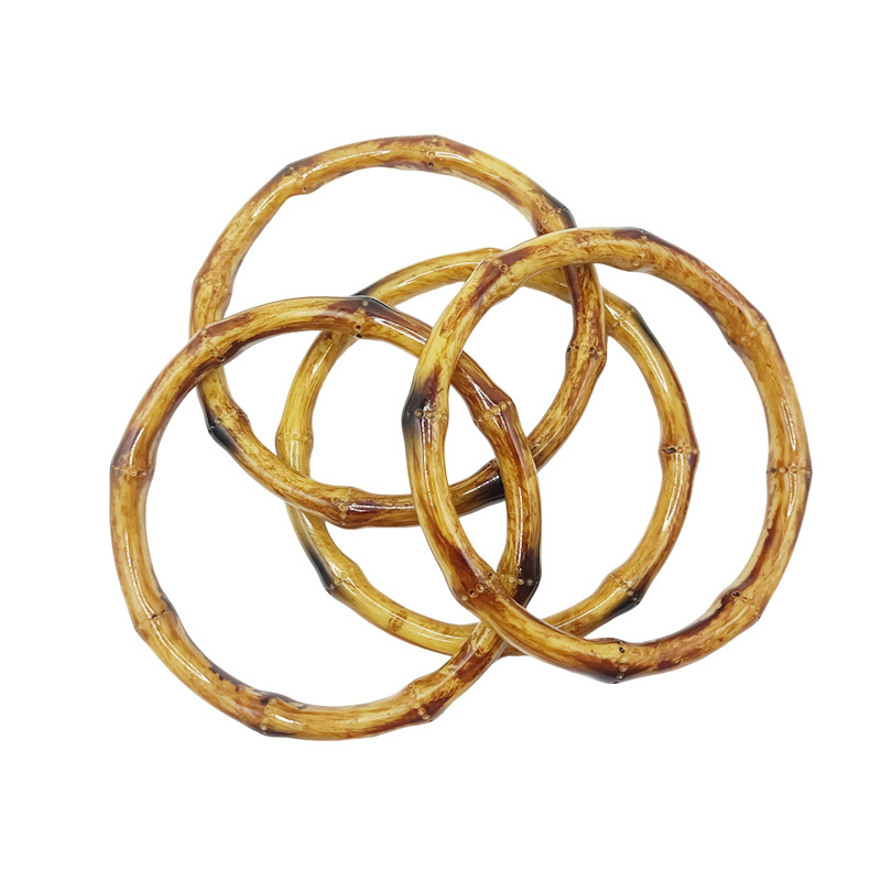 DIY Luggage Accessories Imitation Bamboo Round Handle Plastic Satchel Large 12.5cm Round Handle National Trend