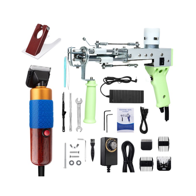 Combination suit in stock European gauge tufting gun two-in-one tufting gun electric knitting gun electric clipper batch