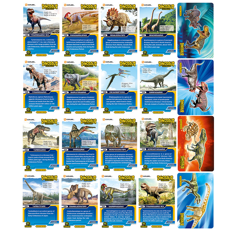 Amazon Best Selling Dinosaur Cards Complete Set Children's Dinosaur Cards Card Set Source Factory