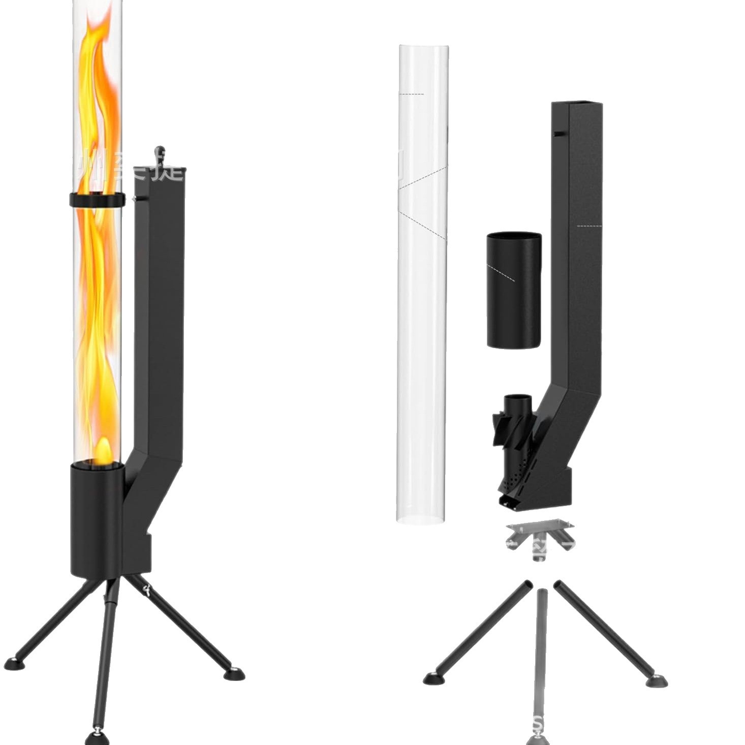 Vertical wood-burning rocket stove rocket launcher courtyard heating stove outdoor camping winter pellet stove heating stove