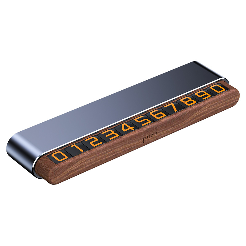 Temporary Parking Plate Moving License Plate Phone Plate High-End DIY Walnut Car Gift Dual Number Logo