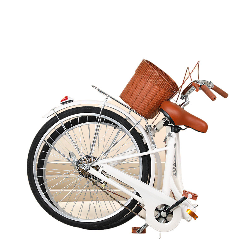 Folding Bicycle for Men and Women, Lightweight, Inflatable-Free, 24-Inch, 26-Inch, Student and Adult Mobility, Fully Bearing Bicycle