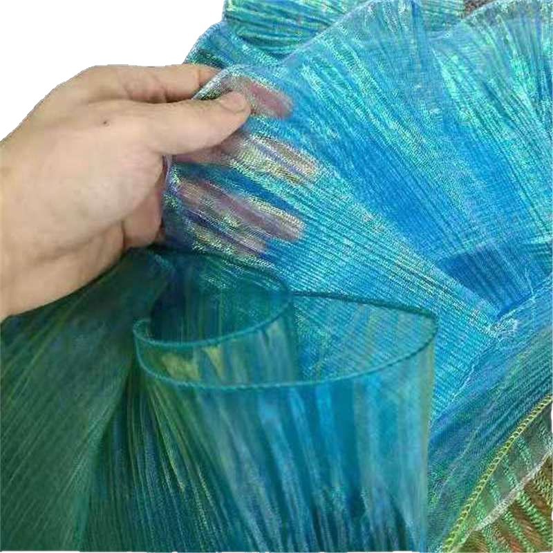 Deep Sea Blue Pleated Lotus Leaf Lace Fantasy Gradient Gauze Skirt DIY Clothing Designer Accessories Fabric