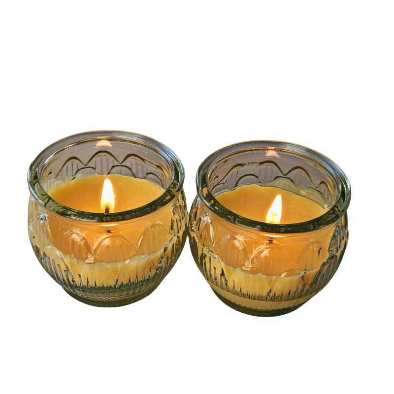 Windproof half cup flat lotus butter lamp 12 hours worship home ritual candle holder oil lamp lamp