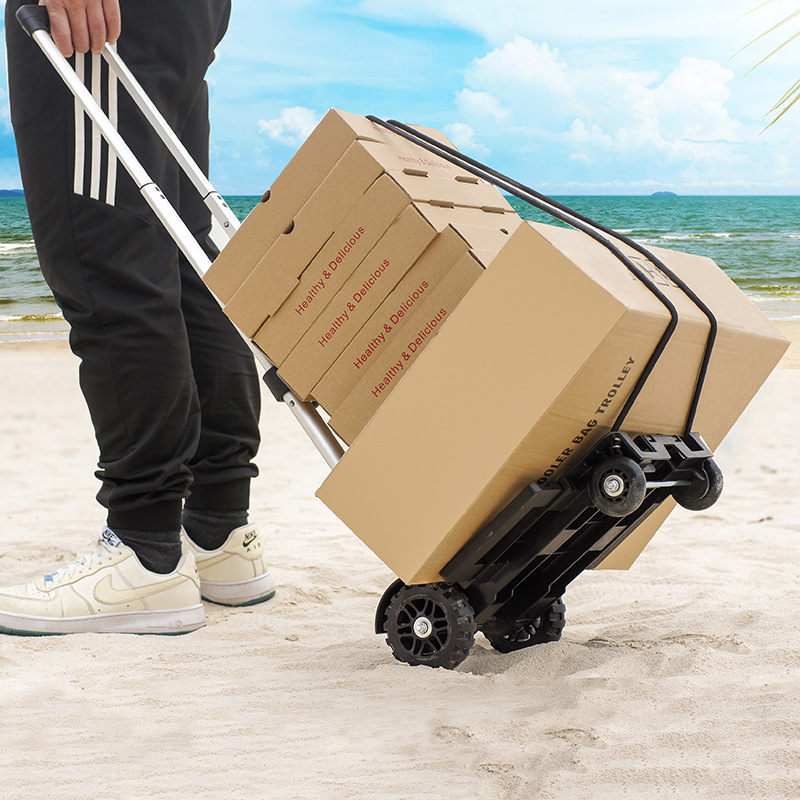 Foldable Trolley, Mini Aluminum Trolley, Household Portable Trolley, Supermarket Shopping Luggage Trolley Wholesale