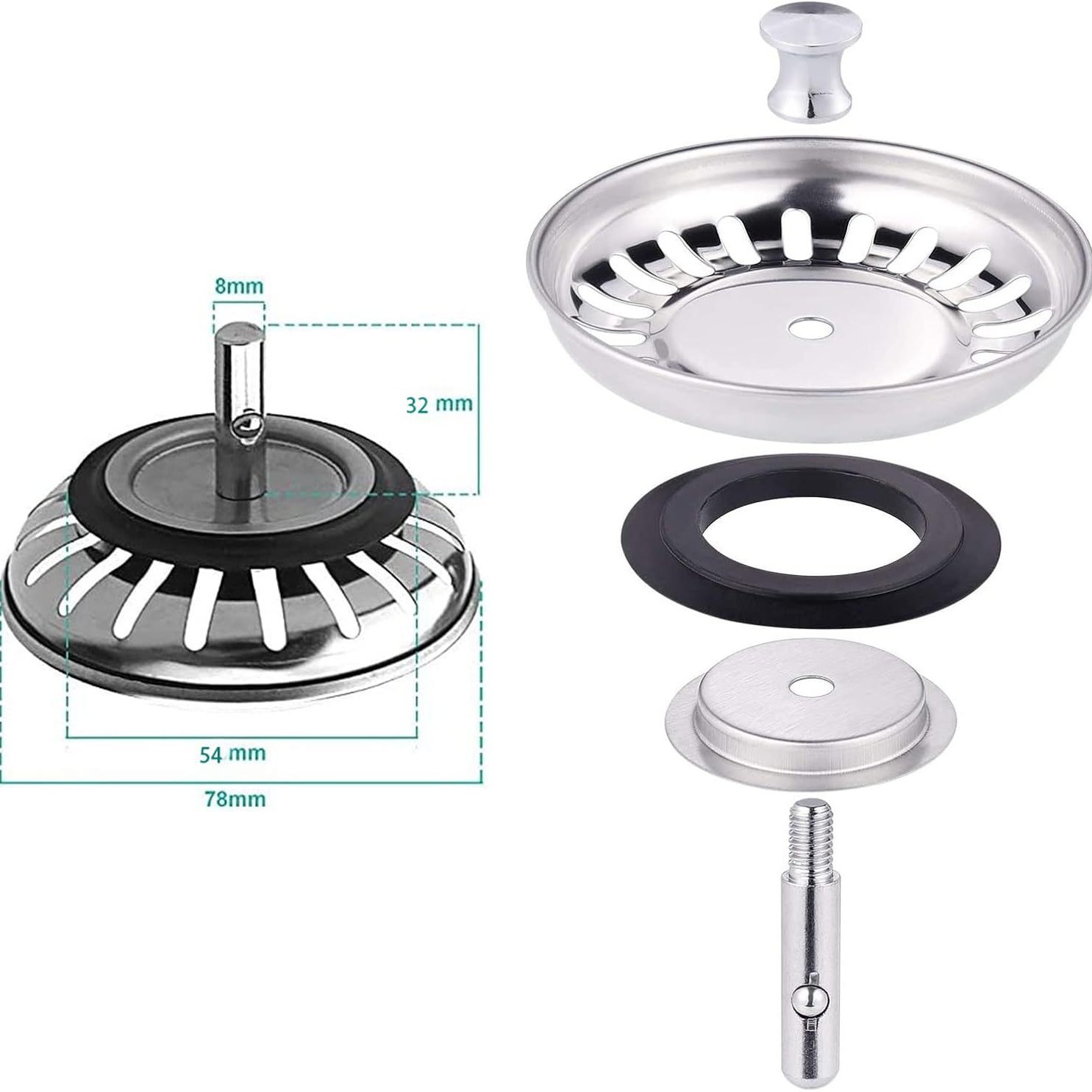 Cross-Border European-Style Sink Drain Cover Kitchen Sink Stopper Dishwashing Basin Plug Sink Accessories Filter Net Anti-Odor