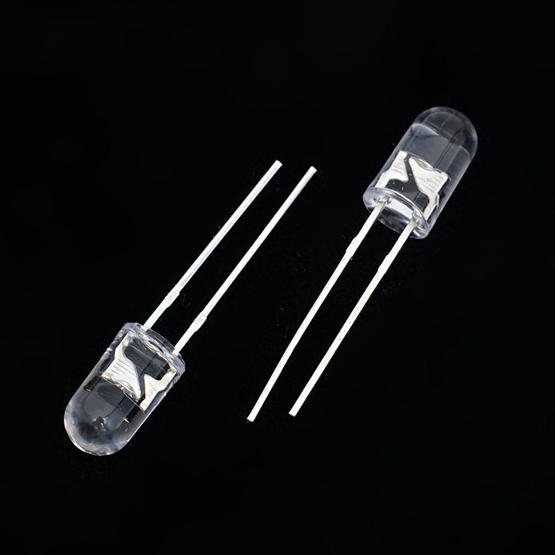 f5 lamp bead round head endless transparent colorful led light emitting diode 5mm super bright red green blue light short foot plug-in