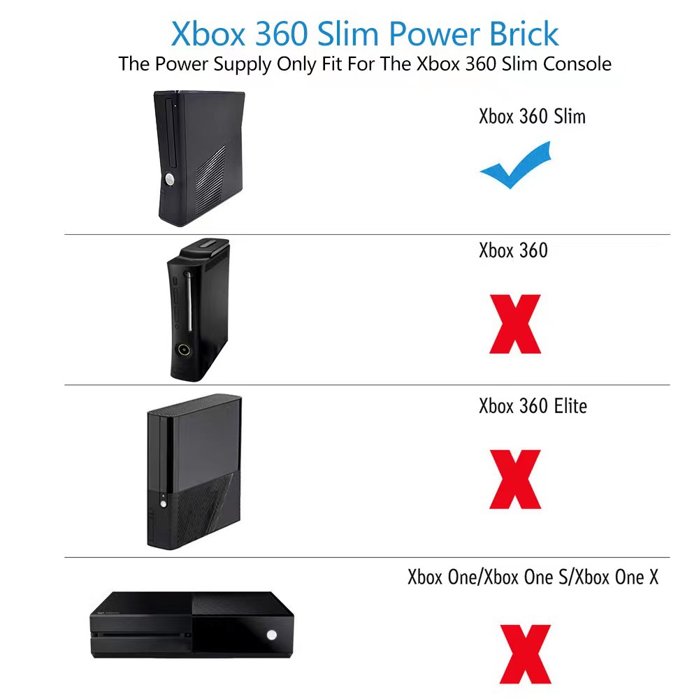 Xbox 360Slim game console power adapter manufacturers in stock wholesale Xbox360 book machine