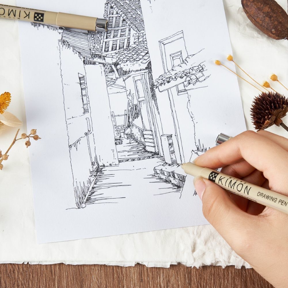 Hook Line Pen Black Waterproof Needle Pen Set Student Art Special Comic Design Hand-Painted Pen