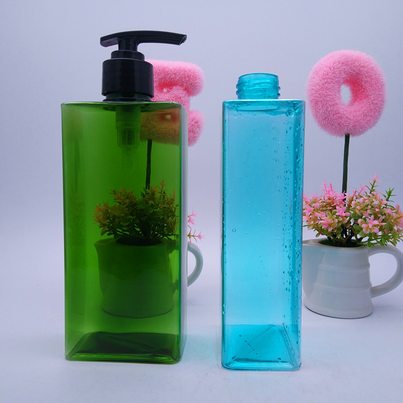 350ml400mlPETG square shampoo plastic bottle shower gel bottle